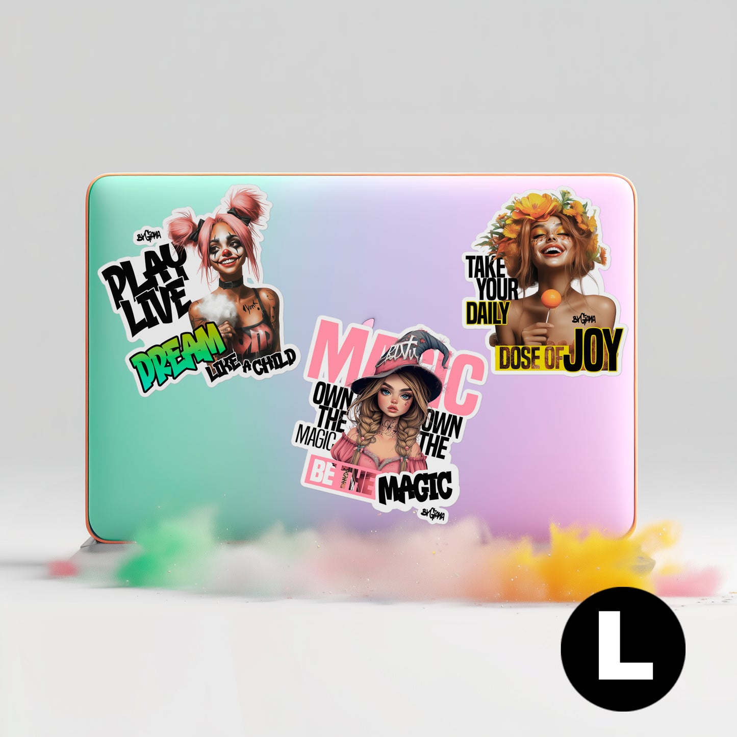 Pack of 3 Vinyl Stickers (Size L) – Choose Any 3 Designs