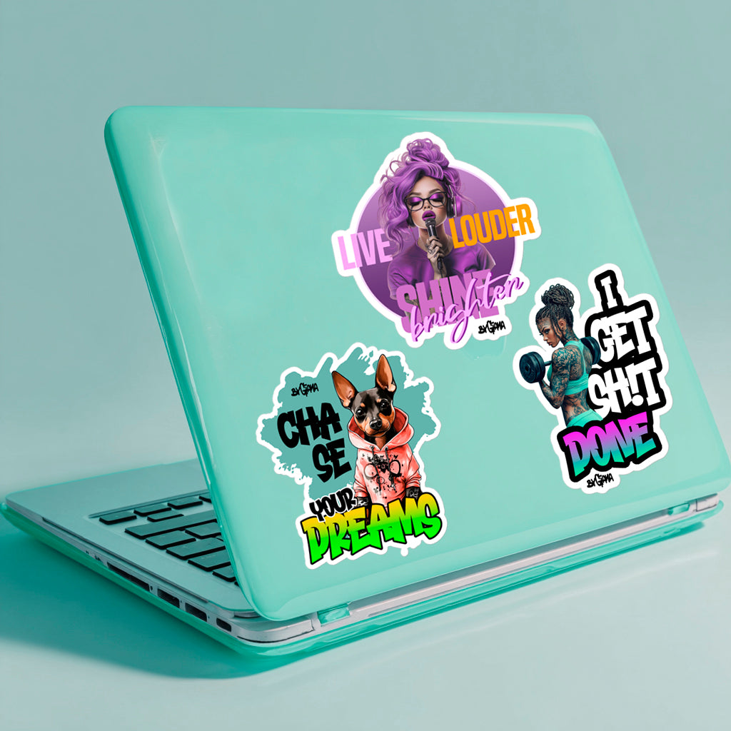 Pack of 3 Vinyl Stickers (Size M) – Choose Any 3 Designs