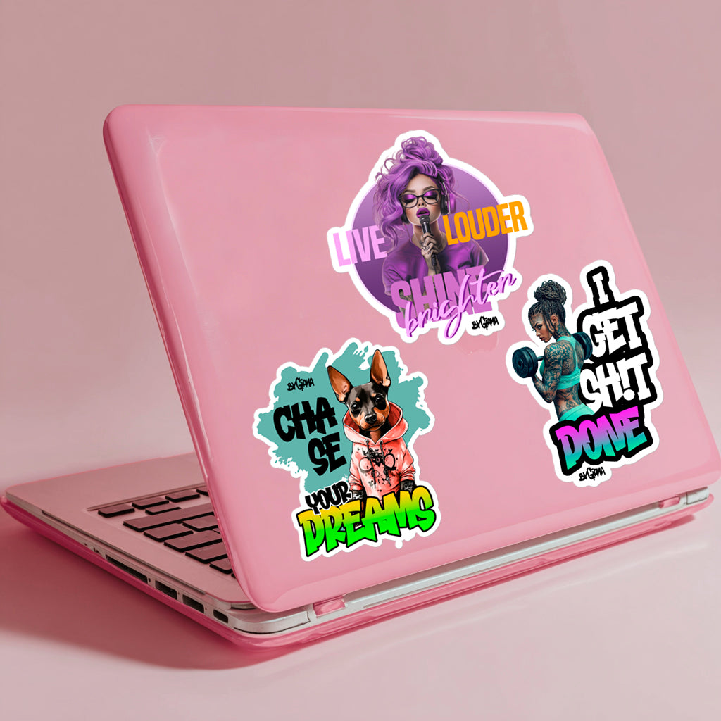 Pack of 3 Vinyl Stickers (Size L) – Choose Any 3 Designs