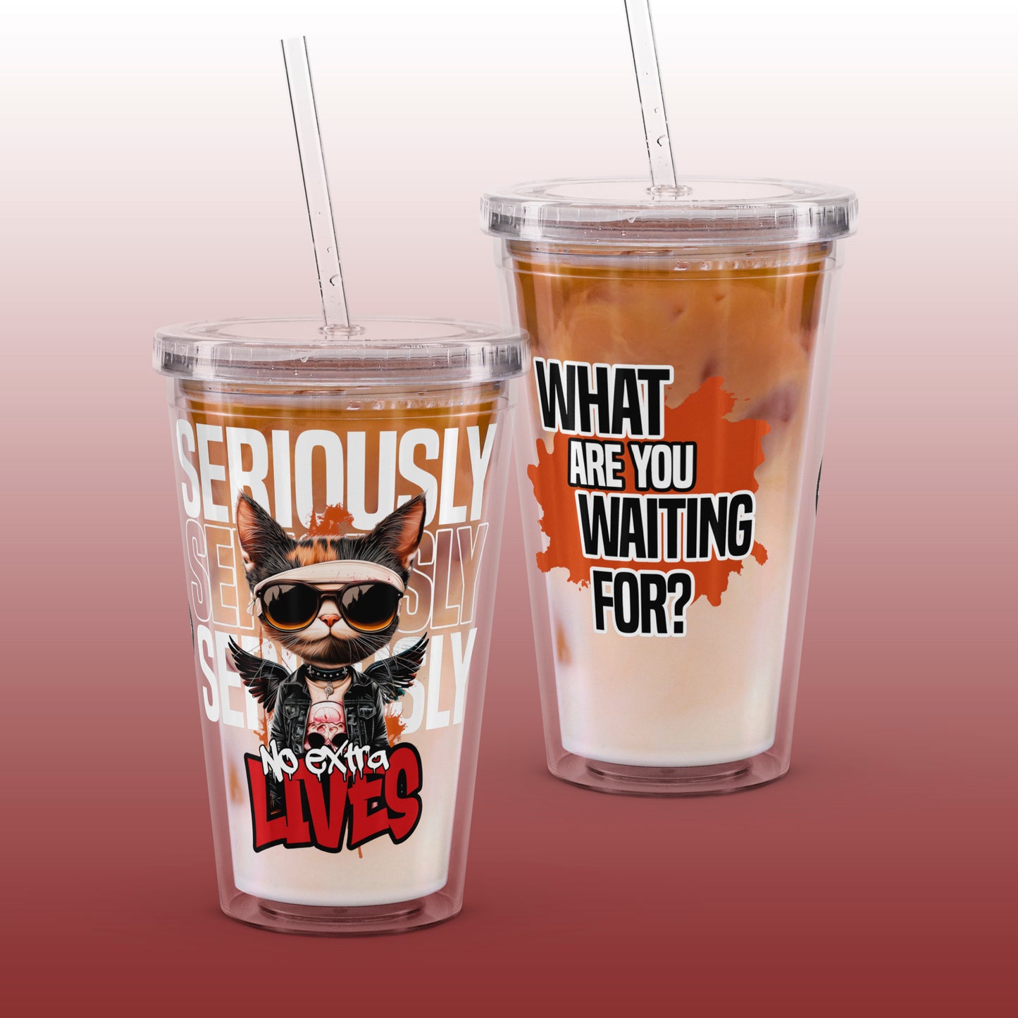 No Extra Lives – Clear Tumbler (16 oz)