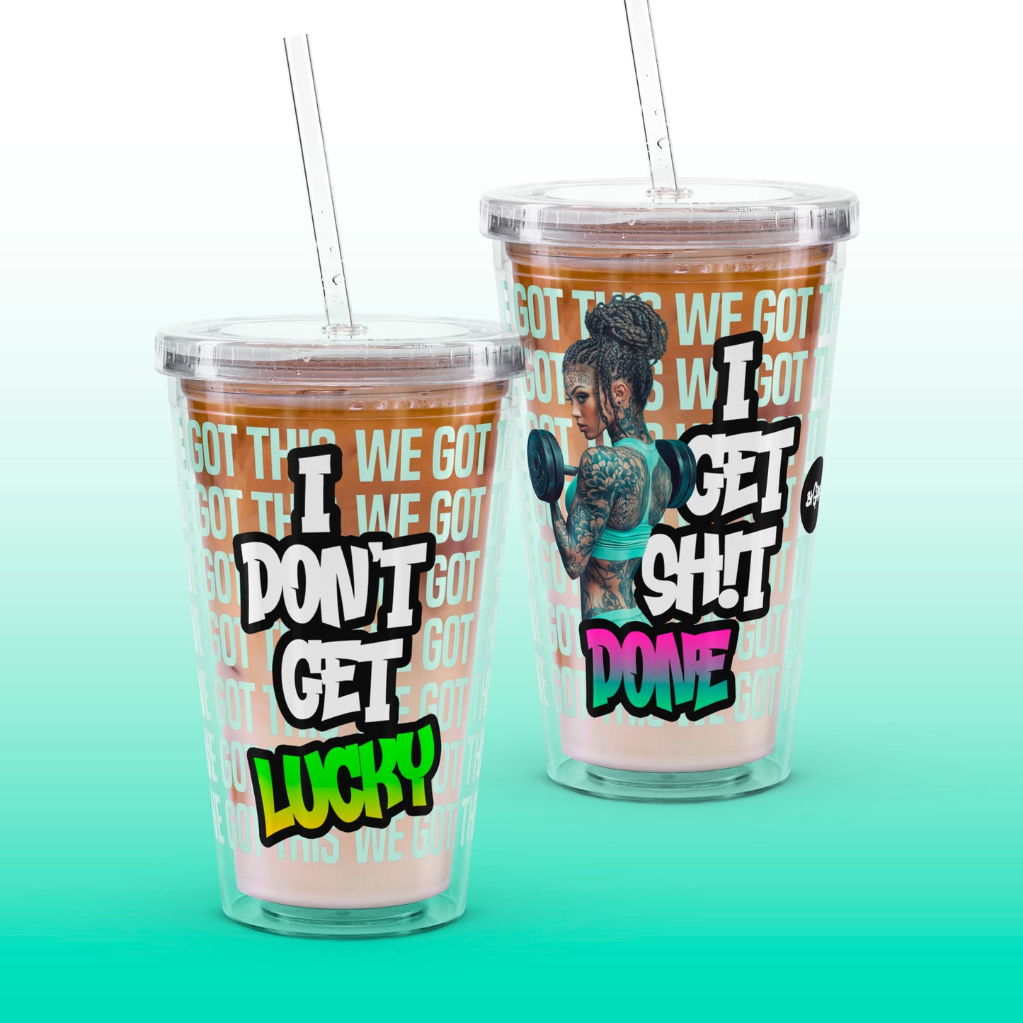 Work hard – Clear Tumbler (16 oz)