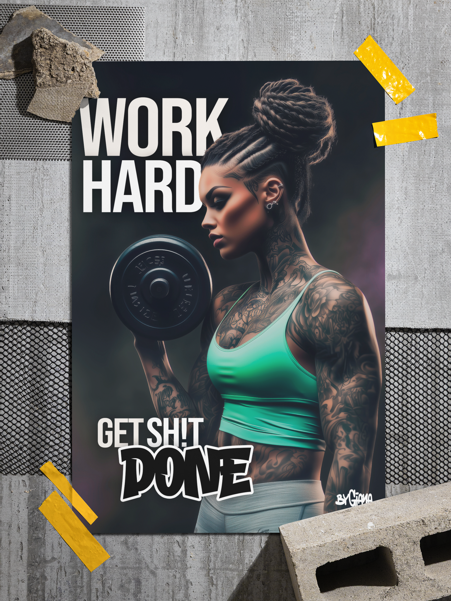Work Hard - Glossy Art Print