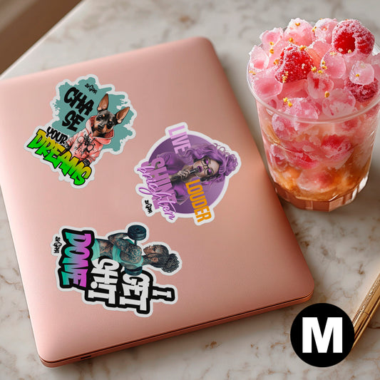 Pack of 3 Vinyl Stickers (Size M) – Choose Any 3 Designs