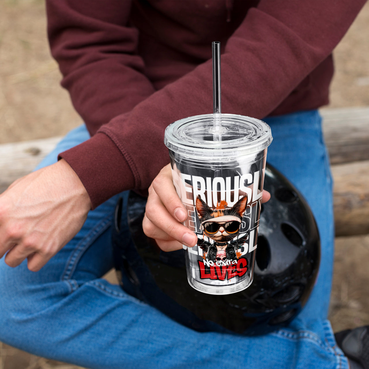 No Extra Lives – Clear Tumbler (16 oz)
