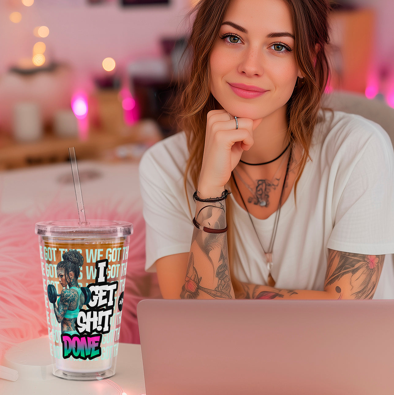 Work hard – Clear Tumbler (16 oz)